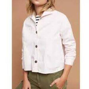 Anthropologie Pink Chino Casual Swing Jacket XS